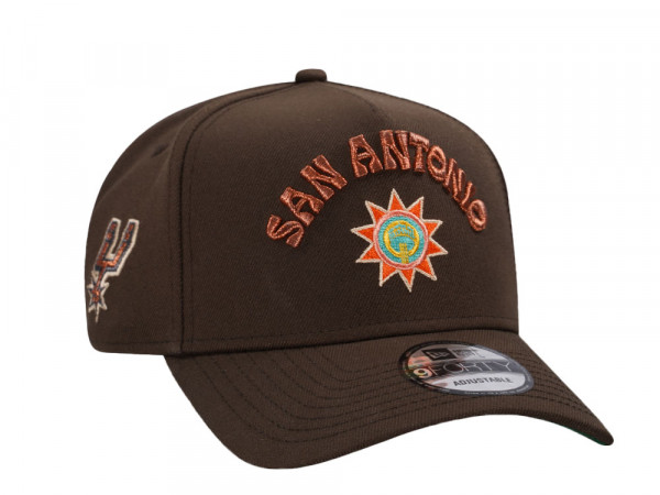 New Era San Antonio Spurs Copper Throwback Edition A Frame 9Forty Snapback Cap
