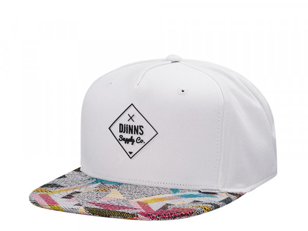 Djinns Rubber Aztek White Snapback Cap